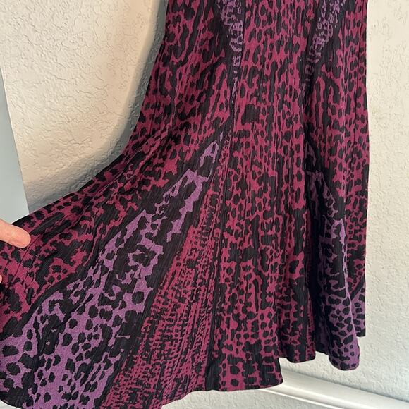 NIC+ZOE Knit Coda Twirl Purple Black Sweater Dress Midi Dark Preppy Goth Fall - Picture 4 of 6